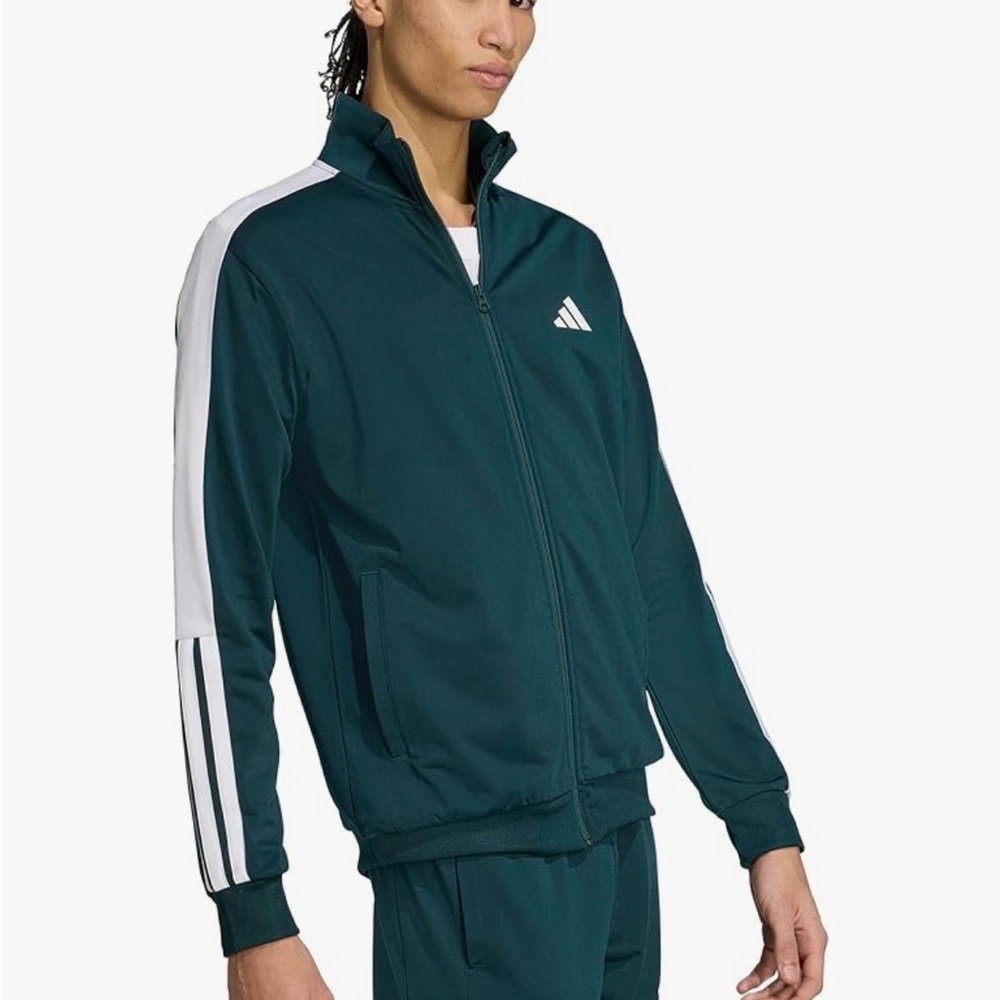 Adidas Teal and White Colorblock Track Jacket NWOT